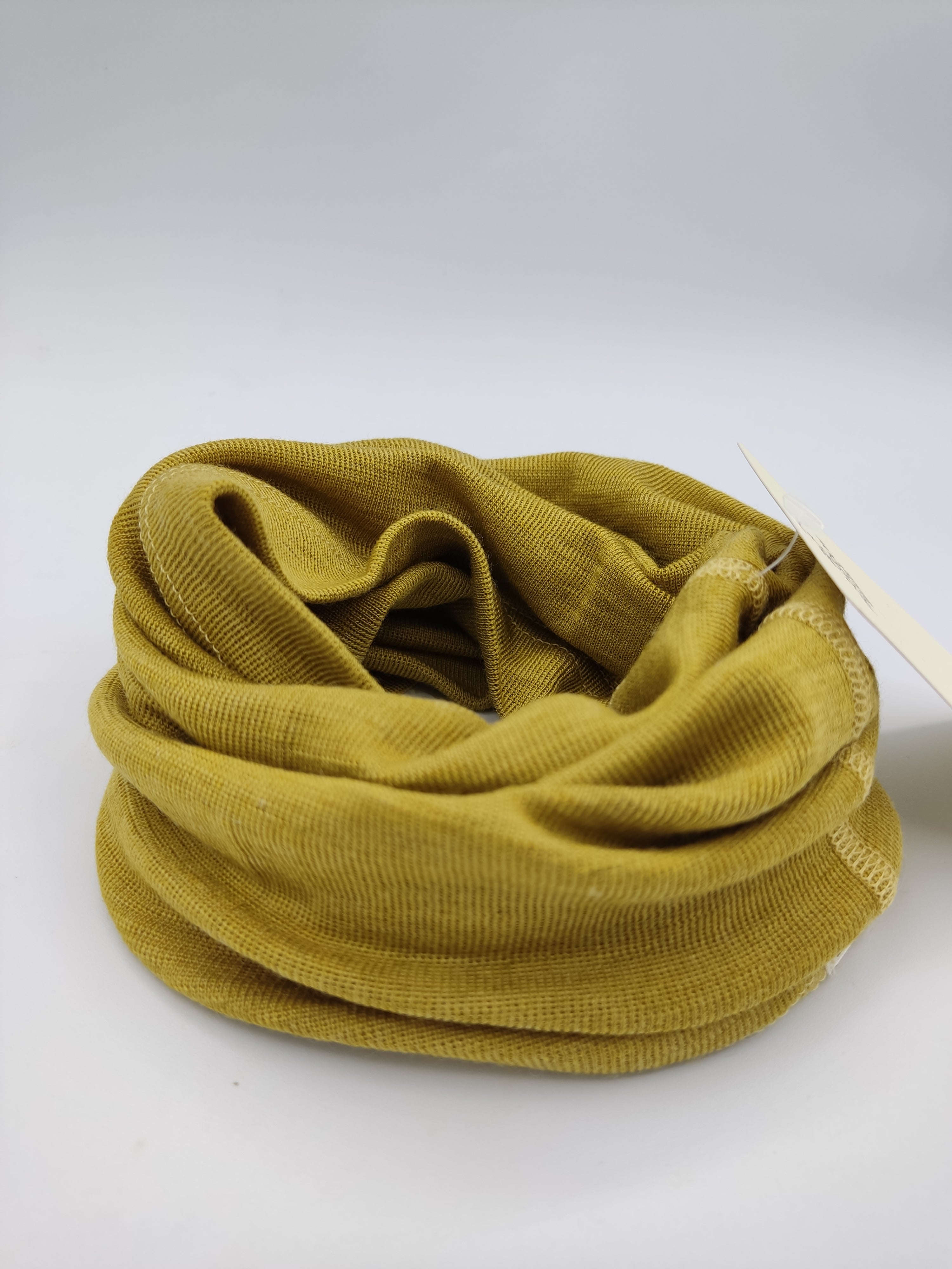 Scaldacollo in lana e seta per bambino e adulto // tinta unita Senape